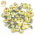 Wholesales Yellow AB Mocha Candy Color Mixed Shape Rhinestones With Claws