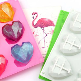 375 Factory Six Hole Dimensional Heart Shape Cake Silicon Mold Silicone Candle Molds Soap Making Molds love Mold