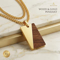 316LStainless Steel Pendant Necklace 18K PVD Plated with Natural Wood Inlay-Elegant Minimal Fashion Jewelry OEM Daily Wear Gift