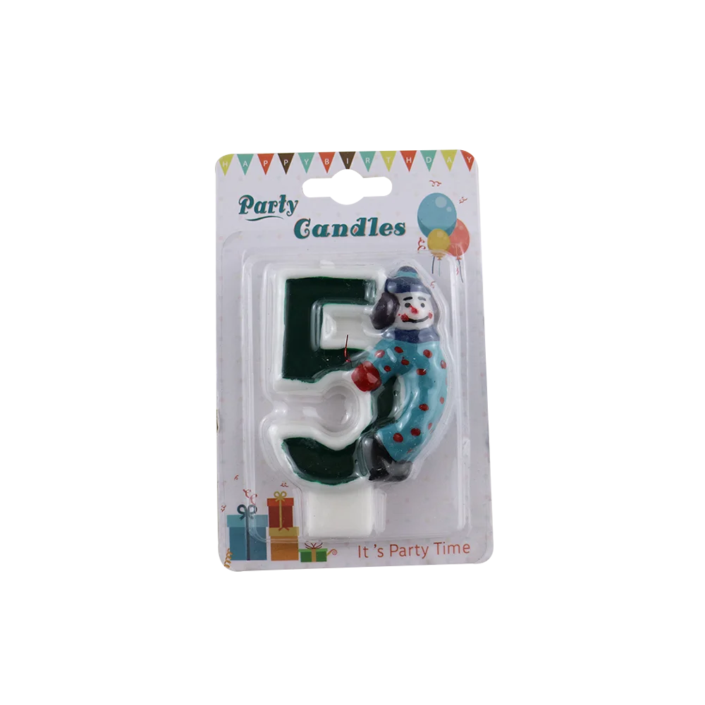 Huaming Popular Christmas Snowman Shape Individually Wrapped Birthday Digital Candle Children Party Cake Number Birthday Candles