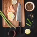 Grandsharp Japanese Damascus Steel Chef Knives 10CR15MOV Kitchen 8 Inch Kiritsuke Knife with Ebony Wood Handle
