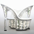 New Transparent Crystal Flower 15 cm Elegant High-heeled slippers 6 Inch Super High-heeled Pole Dance High-heeled Shoes
