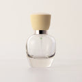 30ml Glass Essence Bottle with Thick Base Design Fashionable Matte Yellow Lid Highend Skincare Packaging