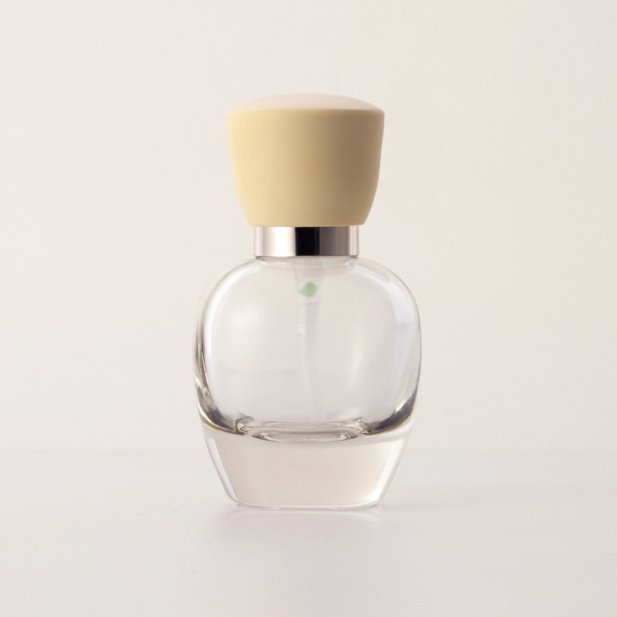 30ml Glass Essence Bottle with Thick Base Design Fashionable Matte Yellow Lid Highend Skincare Packaging