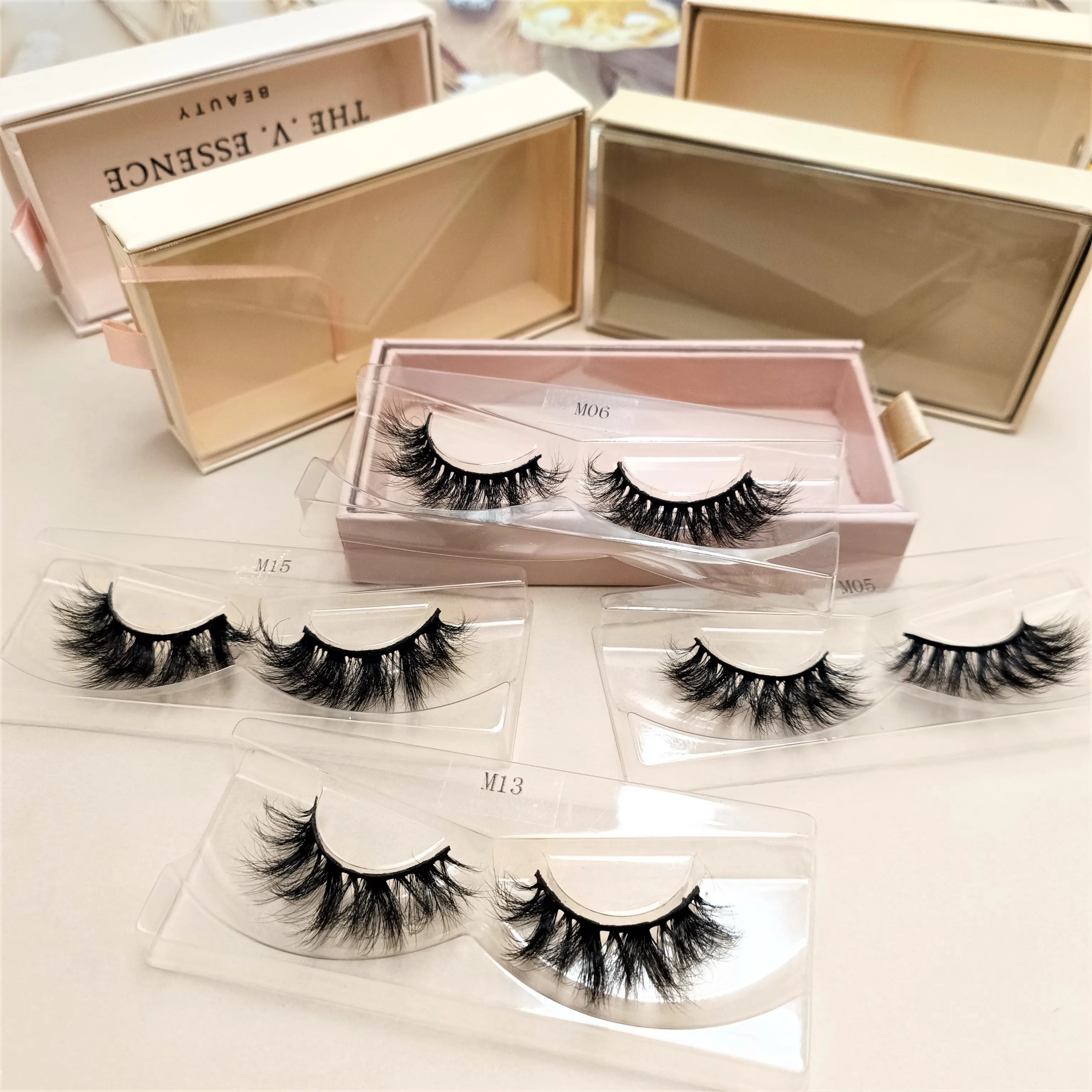 Full Strip Lash Vendor Private Label Faux Mink Eyelashes Vegan 3D Faux Mink Lashes Wholesale case Packaging