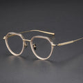 Women's Vintage Spectacles with Solid Pattern Titanium Metal Eyeglasses Frame Optical Glasses From Japan Eyewear