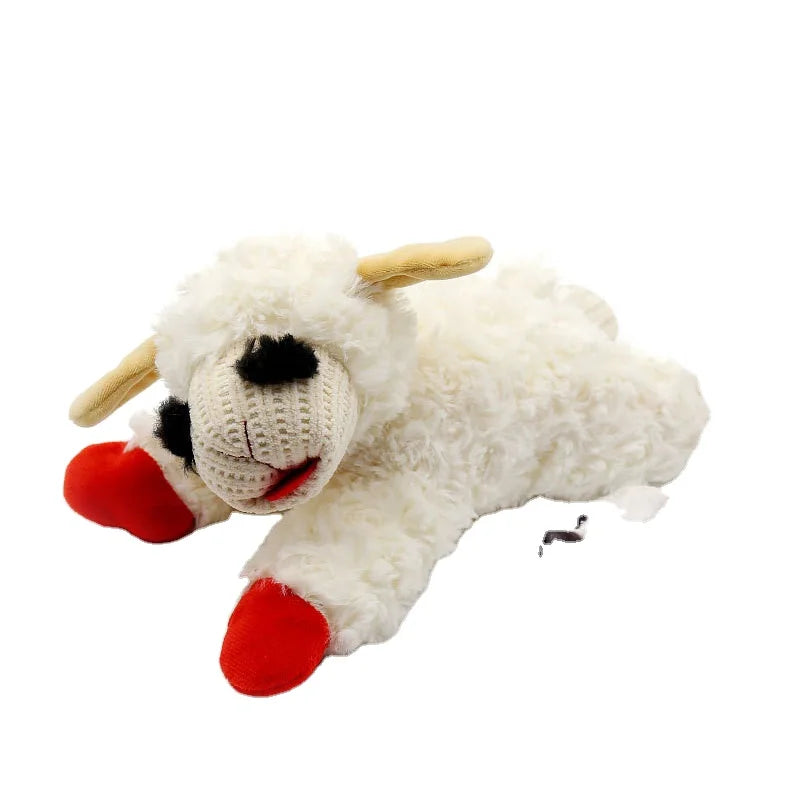 Lamb Chop Squeaker Multipet Plush Adorable Cuddle Chew & Play Fetch Pet Chew Toys Pet Puzzle Toy Pet Plush Toy