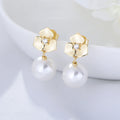 Hot Selling Classic Trendy Sterling Silver White Shell Pearl Flower Drop Earrings for Women-Anniversary & Wedding Jewelry