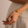 J&D 18K Gold-Plated Stainless Steel Hip Hop Girl Fashion Jewelry Irregular Bracelets & Bangles  for Women