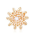 DRAL767 Fashion Pearls Snowflake Brooches Women Gold Plated Brooch Pin European and American Jewelry