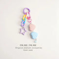 Love Pendant Key Chains Pendant Color Acrylic Chain Heart Keychain Lovely Schoolbag Backpack Charm Accessories Heart Key Rings