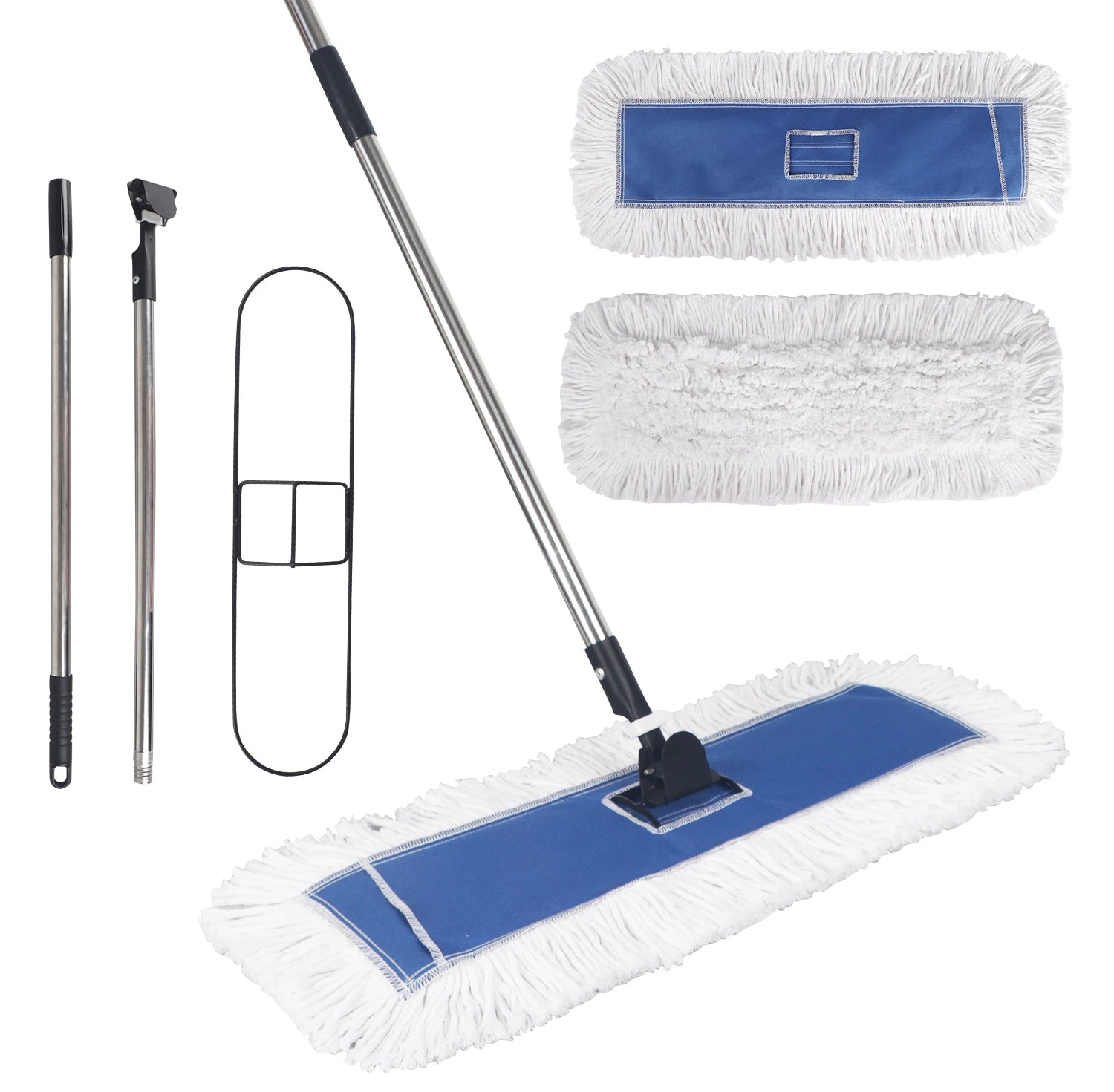 Economy Cotton Dust Mops for Commercial Floor Cleaning Flexible Launderable Rectangle Mop Heads for Business Use