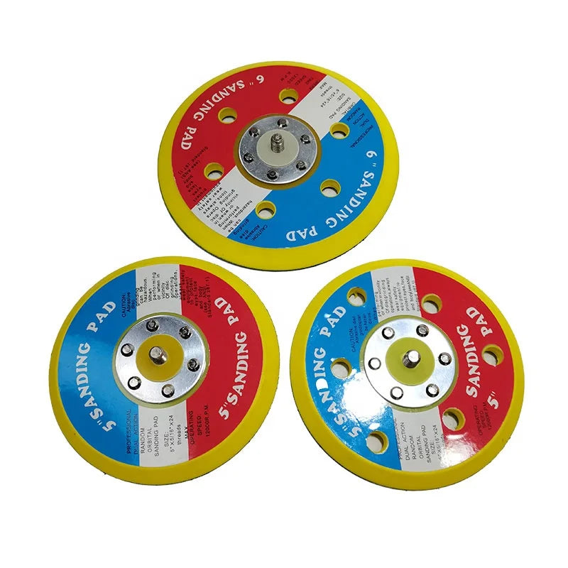 5 Inch 6-Hole Pneumatic Dry Grinder Tray Medium Hardness Flocking Sandpaper Machine Sticky Disk OEM Accessory Grinding Head
