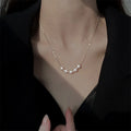 Wholesale New Stainless Steel 18k Gold Plated Fashion Smile Waterfresh Pearl Necklaces Women