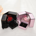 Wholesale Valentine's Day Eternal Rose Jewelry Gift Box Creative Double Door Soap Flower Lipstick Necklace Gift Box
