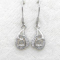 Sterling Silver 3*3mm Semi Mount Hook Earrings Empty Support Blank Claws Setting S925 Base Without Center Stone for DIY Inlay