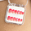 BIN Beautiful Jelly Glue Children's 12pcs a Box Cute Pink French ABS Nail Tips for Kids Little Girl Press on Nails