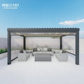 Waterproof Outdoor Pergola Garden Pergola Aluminium Outdoor Motorized Aluminum Pergola Gazebo Outdoor With Sliding Glass Door