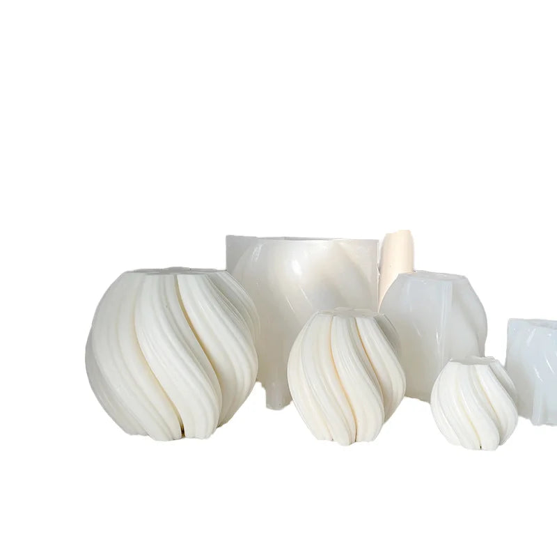 Creative Geometric Wave Candle Mould Silicone Resin Molds DIY Aromatherapy Candle Silicone Molds for Making Home Wedding Decor