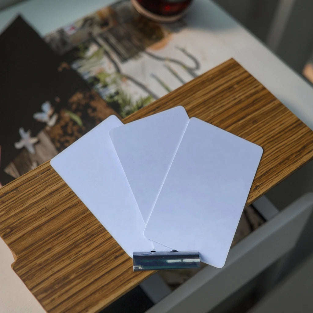 Double-Sided Letterpress Printed PVC Plastic White Film Laminated 85.5*54mm for Custom Design
