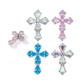 Astm F136 Titanium Clear Zircon Cross Shaped Internal Thread Labret Tragus Earrings Titanium Body Piercing Jewelry