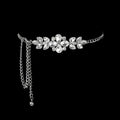 Wholesale Rhinestone Waist Chain Belt  for Women  Dress Chain Silver Sweater Chain
