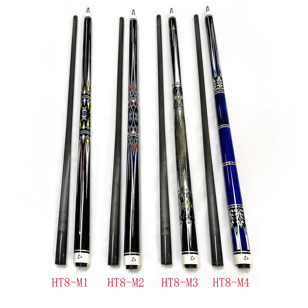 Wholesale Price New Arrival Premium Billiard 1/2 Piece Carbon Fiber Shaft Maple Wood Butt Pool Cue