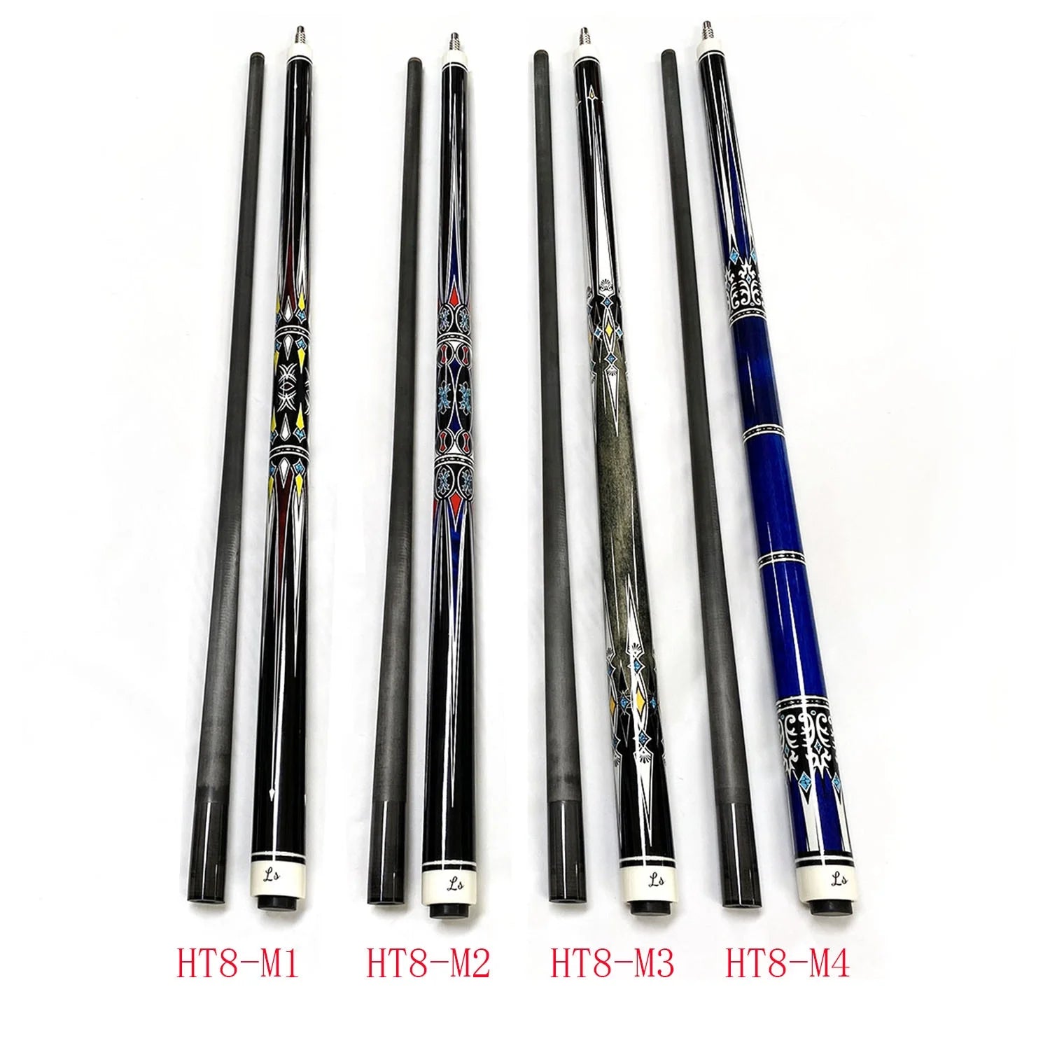 Wholesale Price New Arrival Premium Billiard 1/2 Piece Carbon Fiber Shaft Maple Wood Butt Pool Cue