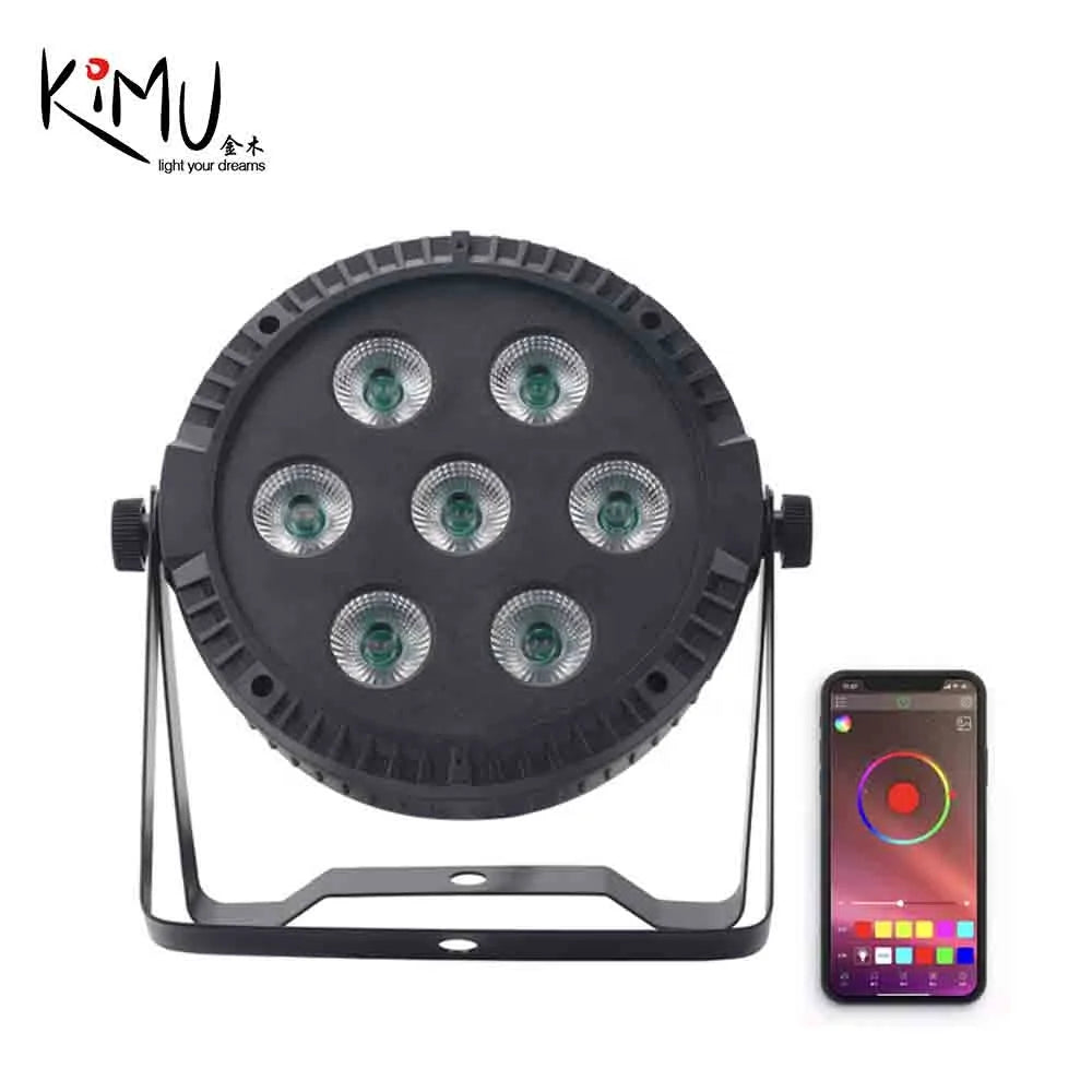7PCS*10W App Control Professional Audio Wireless Flat Par Led Stage Lights