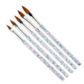 Acrylic Powder Nail Art Brush 100% Nylon Acrylic Nail Art Brush Set with Liquid Glitter Handle Nail Art Brush