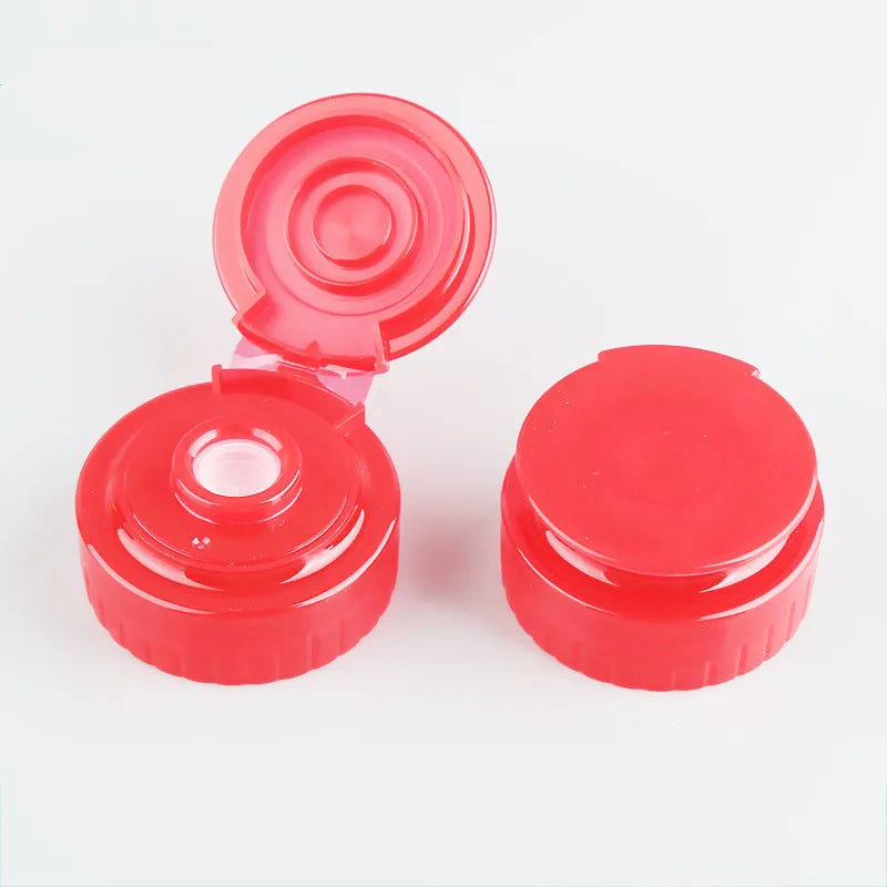 38/400 PP Ribbed Skirt Food Grade Leakproof PP Bottle Flip Top Cap With Caps With Pressure Sensitive Line Silicone One Way Valve