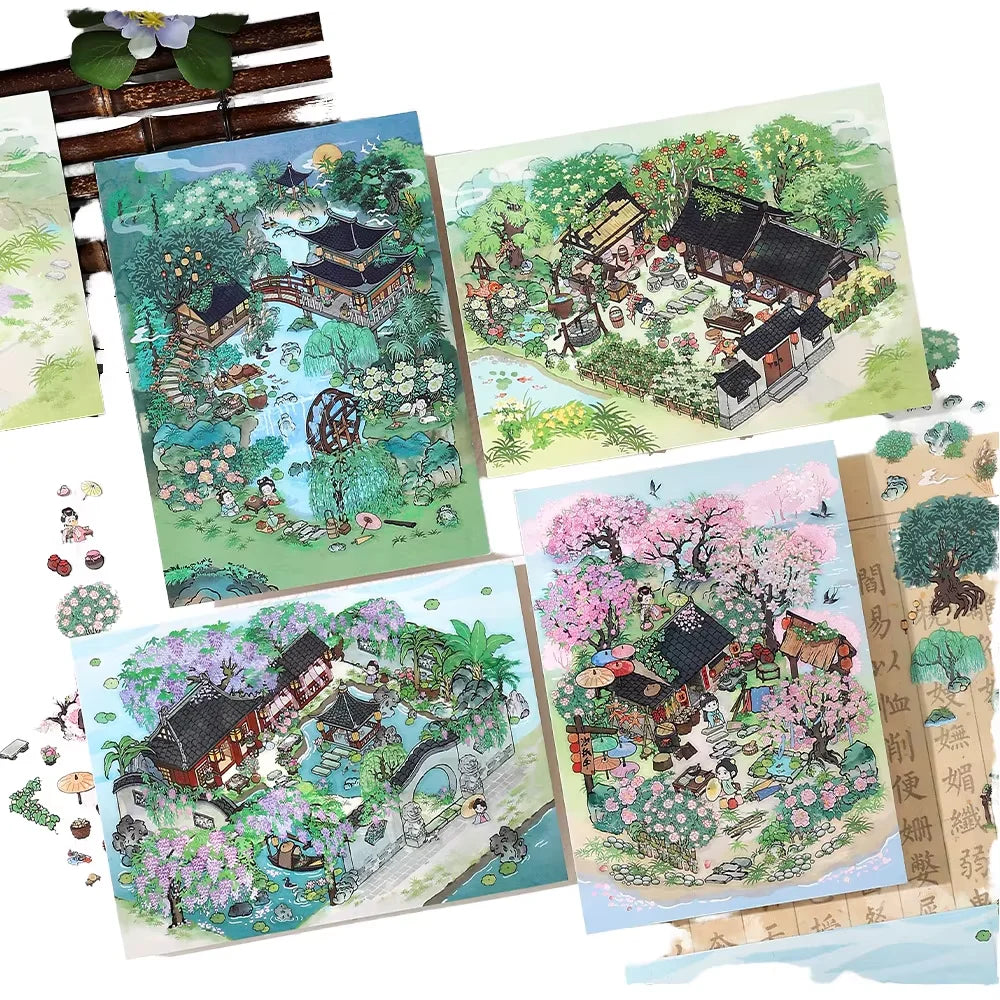 3 Sheets Per Pack Antique Landscaping Stickers My Cottage 4th Bullet Large Decoupage Stickers