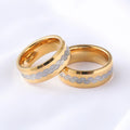Unisex Wedding 8mm Deep-grooved Gold Tungsten Carbide Ring