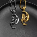 Cross-border Mermaid Moon Pendant Punk Hip-hop Trend Men and Women Titanium Steel Necklace Stainless Steel Pendant