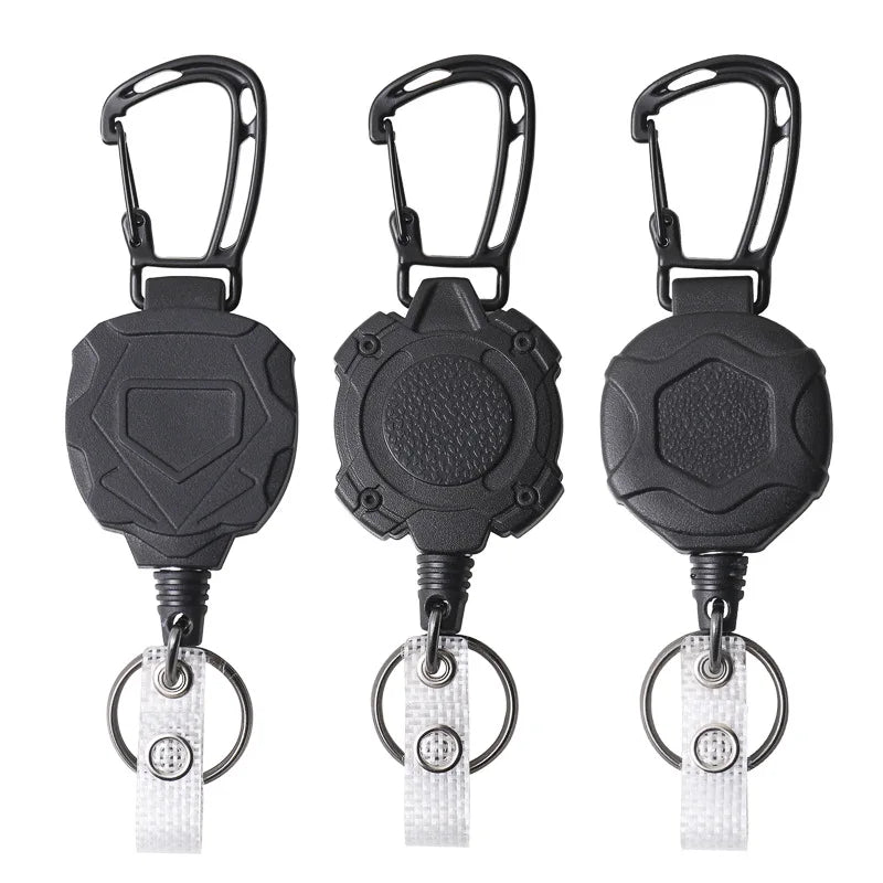 Badge Reels Retractable Heavy Duty Keychain Tactical ID Badge Holder with Upgraded Zinc Alloy Carabiner Printed