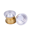 100 Pcs 60ml Round Aluminum Foil Bakery Cup Gold Cup With Plastic Lid MegaBDM