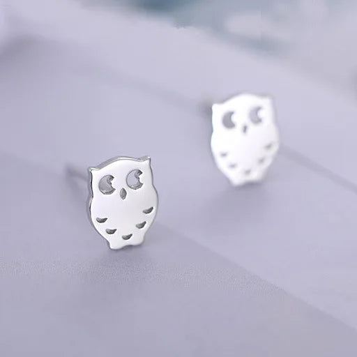 REETI 925 Sterling Silver Owl Stud Earrings for Women Elegant Wedding Jewelry