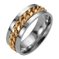 Fashion Stainless Steel Jewelry Spinner Cuban Link Chain Rings for Men