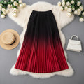 Wholesale Custom Luxury Casual Satin Woven Chiffon Pleated Skirt for Adults Plus Size Office Ladies Ruched Ruffles Print
