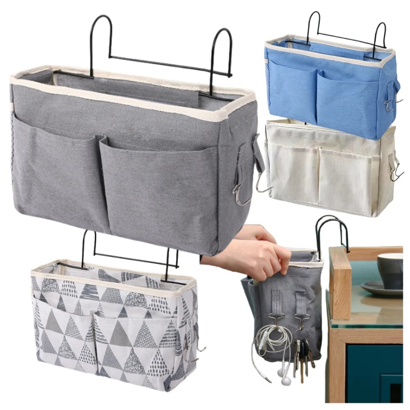 Bag Bedroom Magazine Storage Canvas Baby Diaper Organizer Creative Fabric Hanging Bag