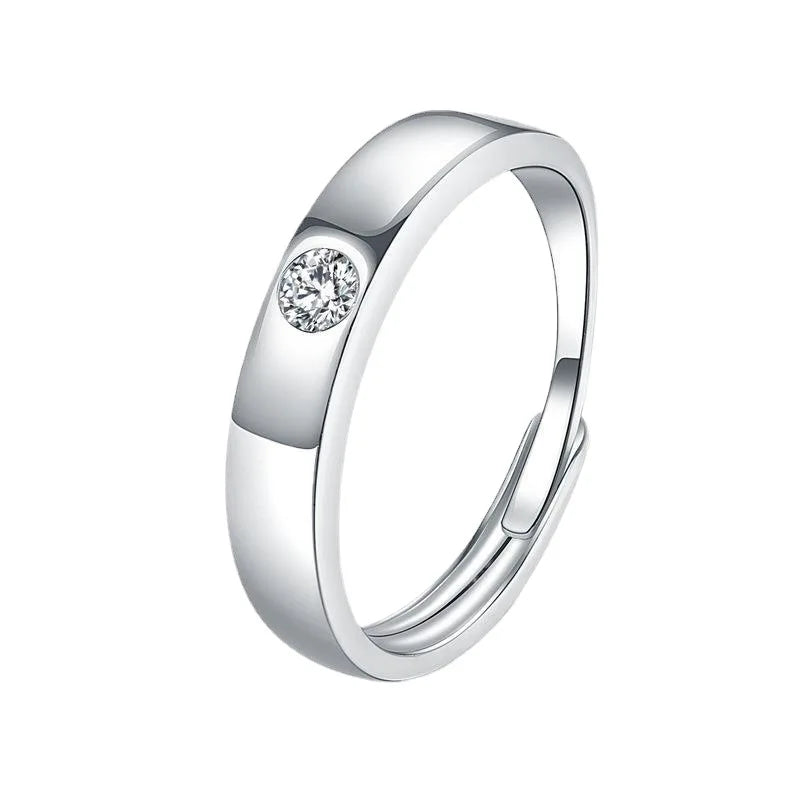 Fashion Jewelry 925 Sterling Silver Ring Men Custom Stones Moissanite Ring Diamond Wedding Engagement Rings for Men Women