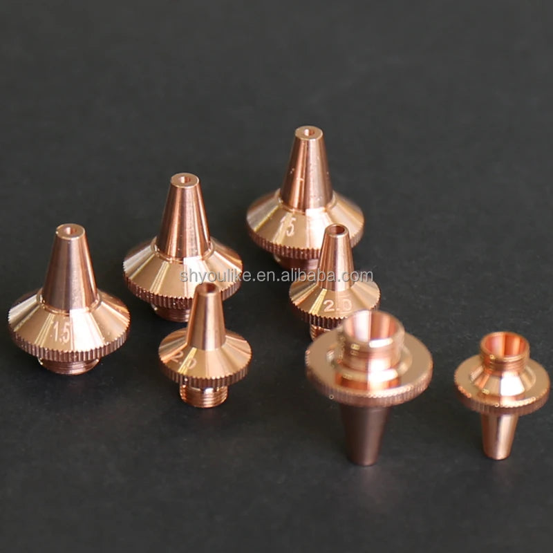 Youlike 3D Fiber Laser Pipe Cutting Nozzle M8*0.75 Wavelength 1064nm Copper/Chrome Plated Cutting Machine Consumable 0.03kg New