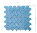 Fan Shape Solid Color Light Blue Parquet Mosaic Tile Full Body Glass Mosaic Tile for Swimming Pool Home Decor