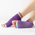 Women's Open Toed Colorful Anti slip Yoga Socks Women's Professional Adhesive Anti slip Open Toe Socks Five Toe Yoga Socks