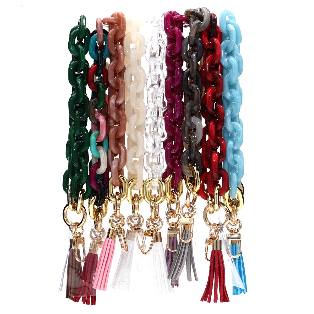 New MultiColor Smartphone Fringe Acrylic Mobile Phone Chain Geometric Acrylic Lanyard Mobile Phone Chain