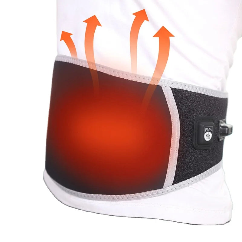 Cordless Heating Pad with Massager Portable Heated Waist Belt for Cramps Back Abdomen Neck Period Pain Relief