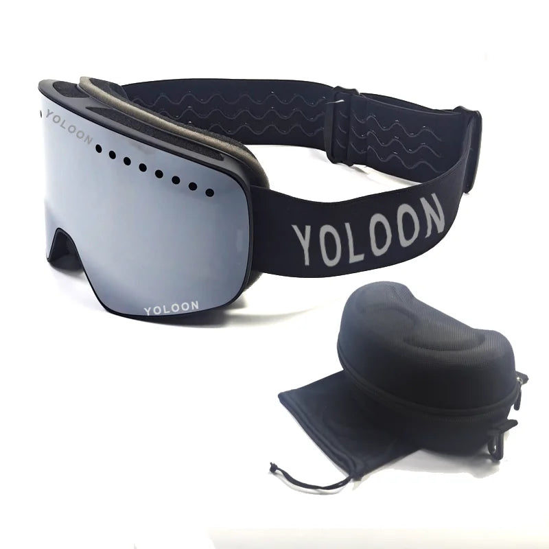 OEM Custom Logo UV400 Magnetic Mirrored Snowboard Glasses Ski Mountaineering Goggles High Elasticity Unisex 3 Layers Customized