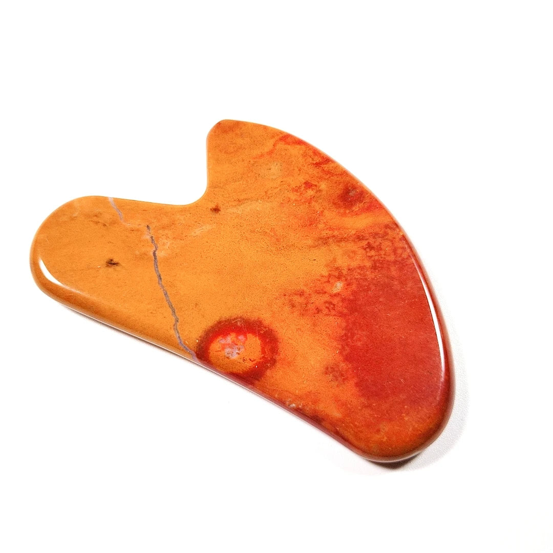Huiying Hot Sale Stone Facial Guasha Scraping Plate Mookaite jasper Heart Tools Set for Face and Body