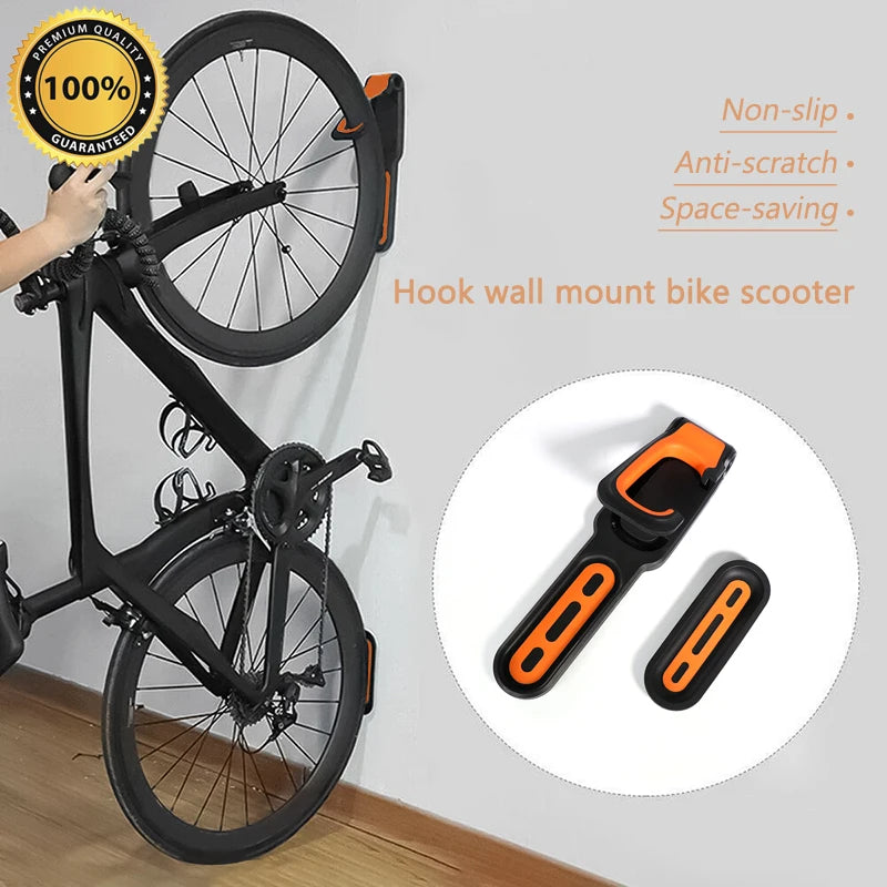 New Image Wall Mount Bike Stand Bicycle Rack with Hook for Hanging Tools Convenient Parking Rack for Hanging Bike Hanger