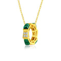 Luxury Fine Jewelry 925 Sterling Silver 18k Gold Women Fashion Turquoise Gemstone Pendant Necklace